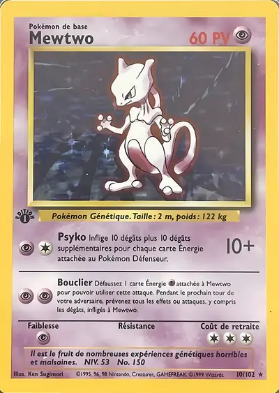 Image de la carte Pokemon Mewtwo (Édition 1) 10/102