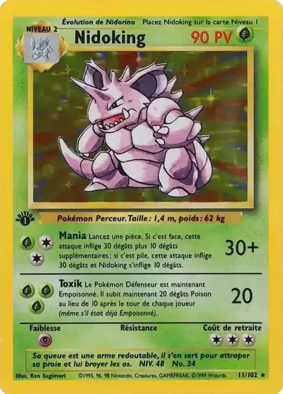 Image de la carte Pokemon Nidoking (Édition 1) 11/102