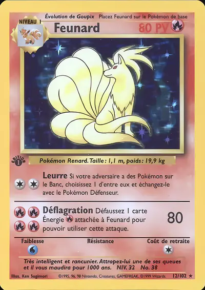 Image de la carte Pokemon Feunard (Édition 1) 12/102