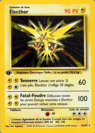 Image de la carte Pokemon Électhor (Édition 1) 16/102