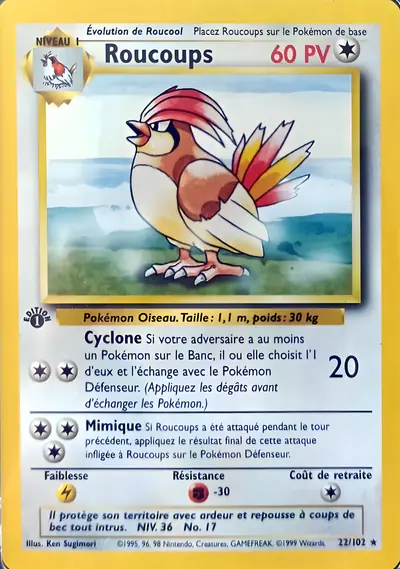 Image de la carte Pokemon Roucoups (Édition 1) 22/102