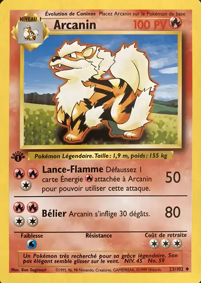 Image de la carte Pokemon Arcanin (Édition 1) 23/102