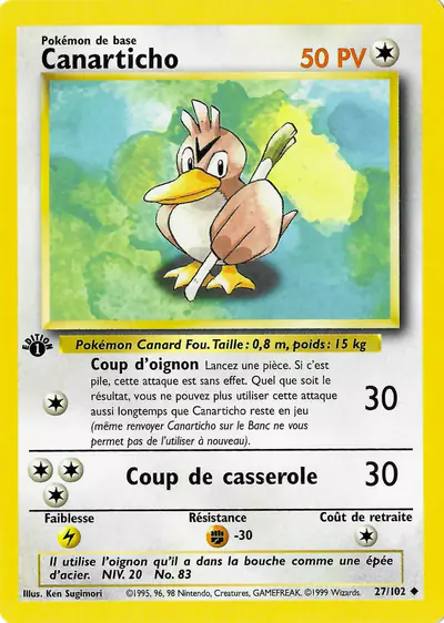 Image de la carte Pokemon Canarticho (Édition 1) 27/102