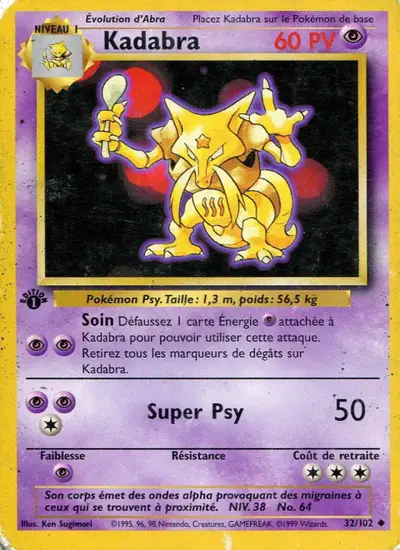 Image de la carte Pokemon Kadabra (Édition 1) 32/102