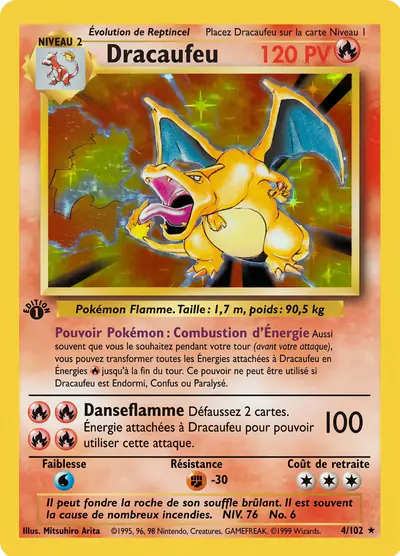 Image de la carte Pokemon Dracaufeu (Édition 1) 4/102