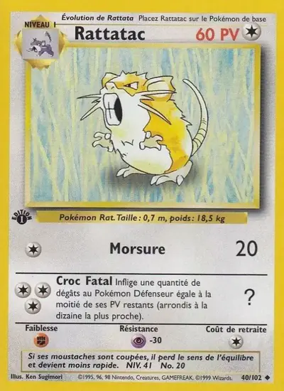 Image de la carte Pokemon Rattatac (Édition 1) 40/102
