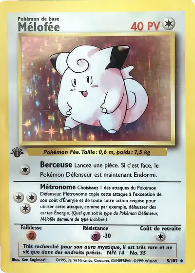 Image de la carte Pokemon Mélofée (Édition 1) 5/102