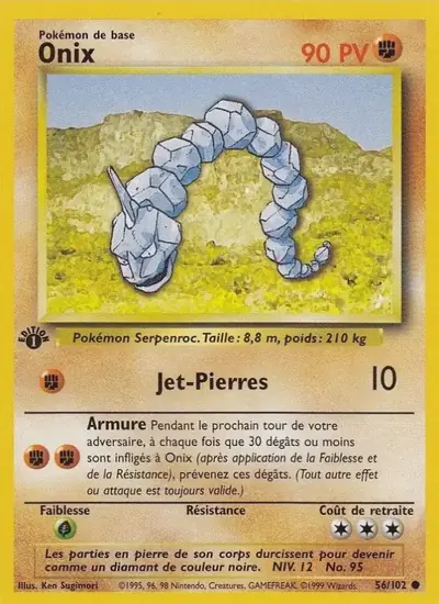 Image de la carte Pokemon Onix (Édition 1) 56/102