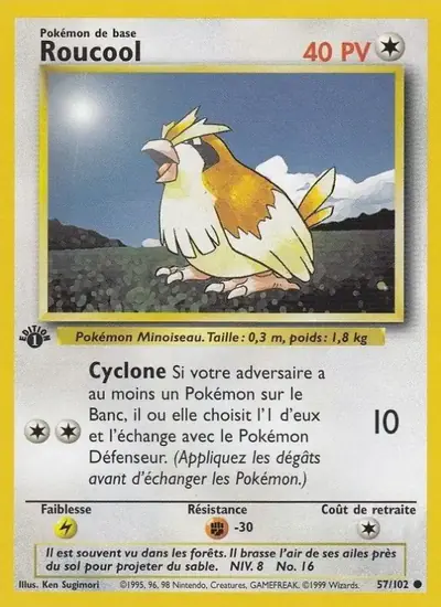 Image de la carte Pokemon Roucool (Édition 1) 57/102