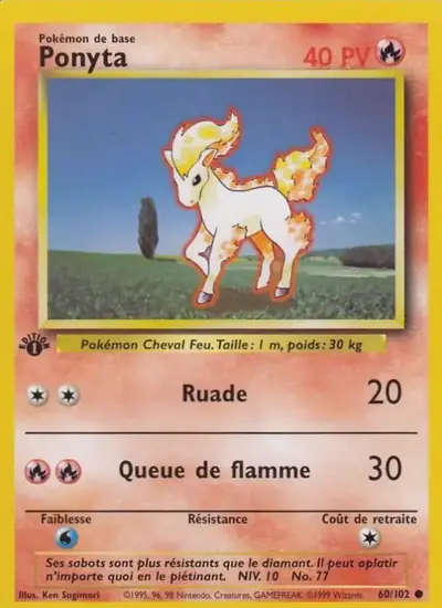 Image de la carte Pokemon Ponyta (Édition 1) 60/102
