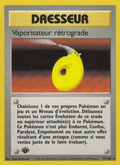 Image de la carte Pokemon Vaporisateur rétrograde (Édition 1) 72/102