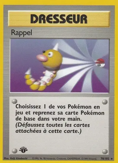 Image de la carte Pokemon Rappel (Édition 1) 78/102