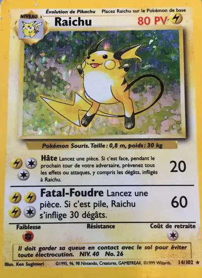 Image de la carte Pokemon Raichu 14/102