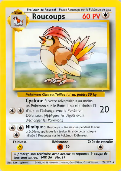 Image de la carte Pokemon Roucoups 22/102