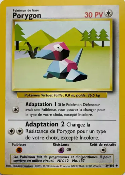 Image de la carte Pokemon Porygon 39/102