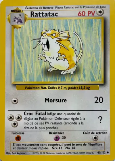 Image de la carte Pokemon Rattatac 40/102