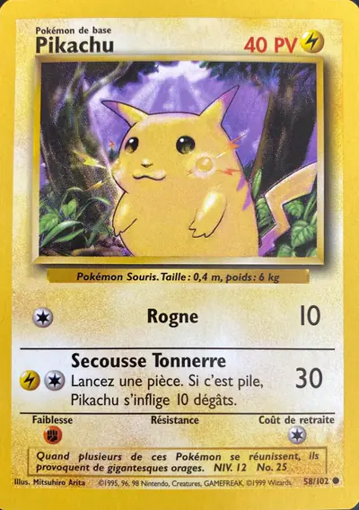 Image de la carte Pokemon Pikachu 58/102