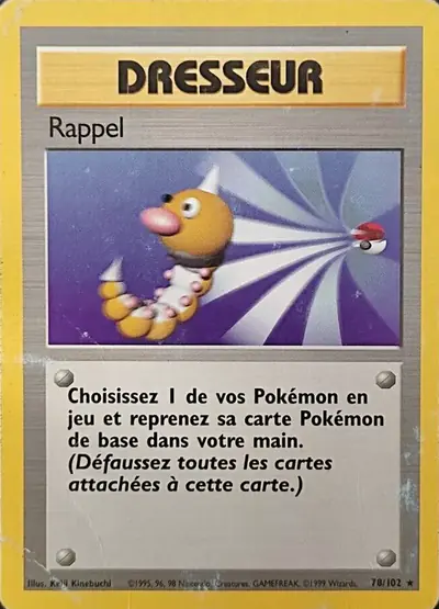 Image de la carte Pokemon Rappel 78/102