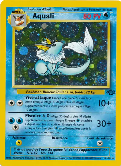 Image de la carte Pokemon Aquali (Édition 1) 12/64