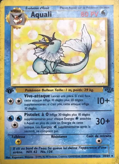 Image de la carte Pokemon Aquali (Édition 1) 28/64