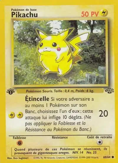 Image de la carte Pokemon Pikachu (Édition 1) 60/64