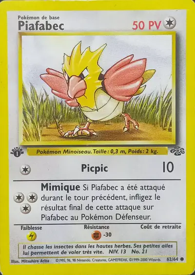 Image de la carte Pokemon Piafabec (Édition 1) 62/64
