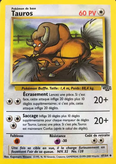 Image de la carte Pokemon Tauros 47/64