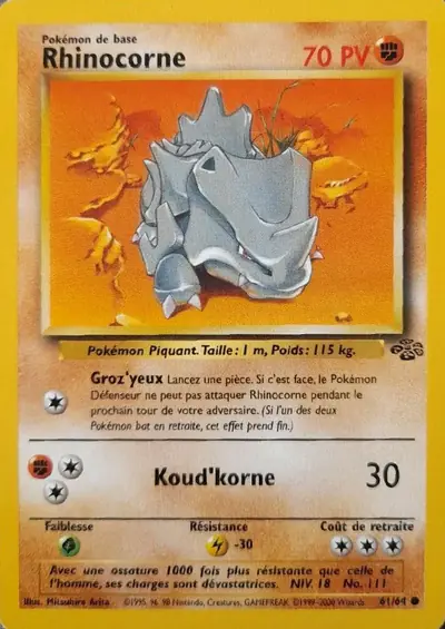 Image de la carte Pokemon Rhinocorne 61/64