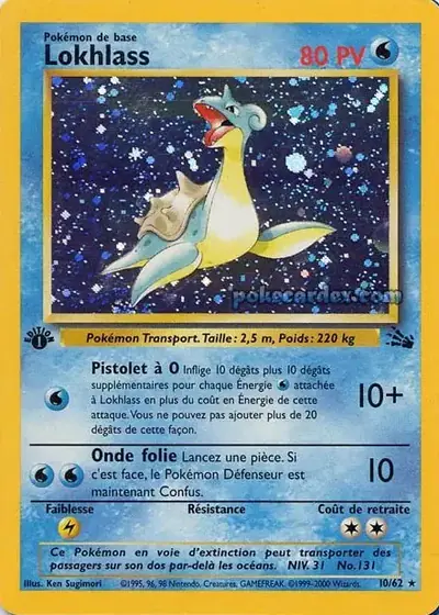 Image de la carte Pokemon Lokhlass (Édition 1) 10/62