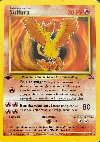 Image de la carte Pokemon Sulfura (Édition 1) 12/62