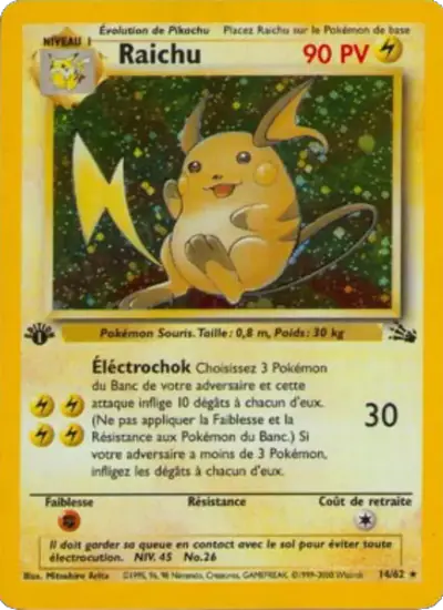 Image de la carte Pokemon Raichu (Édition 1) 14/62