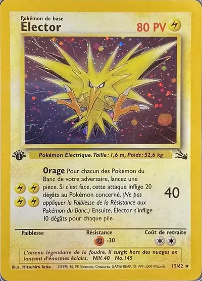 Image de la carte Pokemon Électhor (Édition 1) 15/62