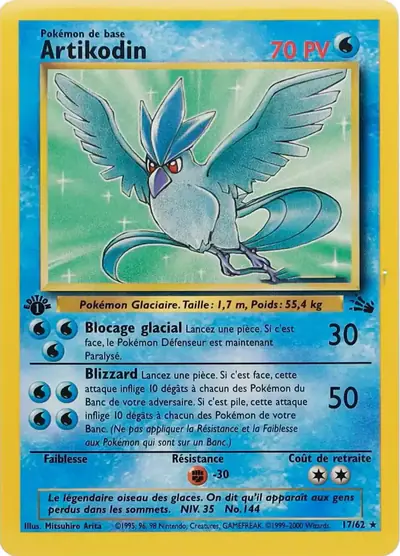 Image de la carte Pokemon Artikodin (Édition 1) 2/62