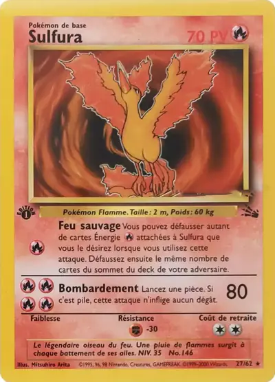 Image de la carte Pokemon Sulfura (Édition 1) 27/62