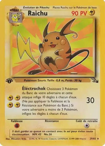 Image de la carte Pokemon Raichu (Édition 1) 29/62