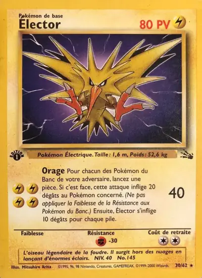 Image de la carte Pokemon Électhor (Édition 1) 30/62