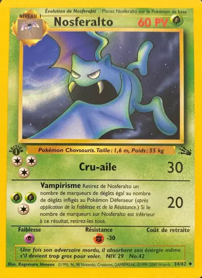 Image de la carte Pokemon Nosferalto (Édition 1) 34/62