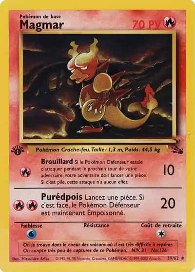 Image de la carte Pokemon Magmar (Édition 1) 39/62