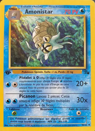 Image de la carte Pokemon Amonistar (Édition 1) 40/62
