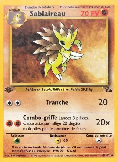 Image de la carte Pokemon Sablaireau (Édition 1) 41/62