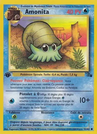 Image de la carte Pokemon Amonita (Édition 1) 52/62