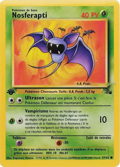 Image de la carte Pokemon Nosferapti (Édition 1) 57/62