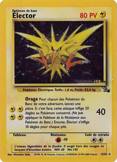 Image de la carte Pokemon Électhor 15/62