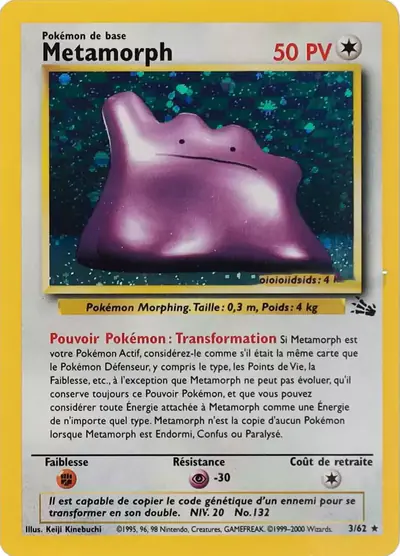 Image de la carte Pokemon Metamorph 3/62