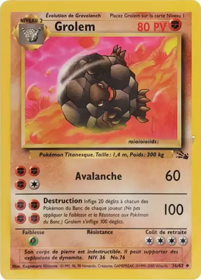 Image de la carte Pokemon Grolem 36/62