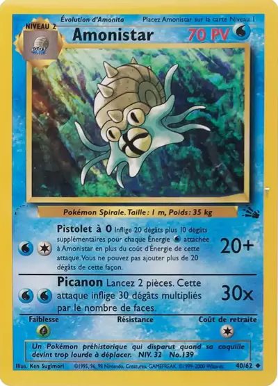 Image de la carte Pokemon Amonistar 40/62