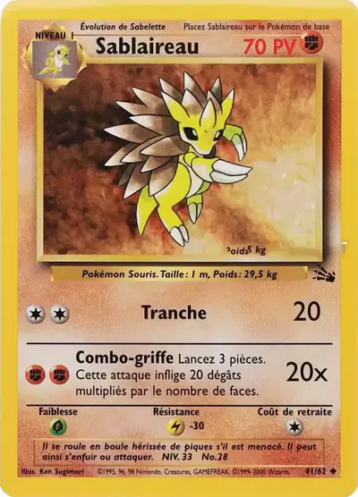 Image de la carte Pokemon Sablaireau 41/62