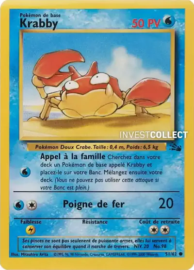Image de la carte Pokemon Krabby 51/62