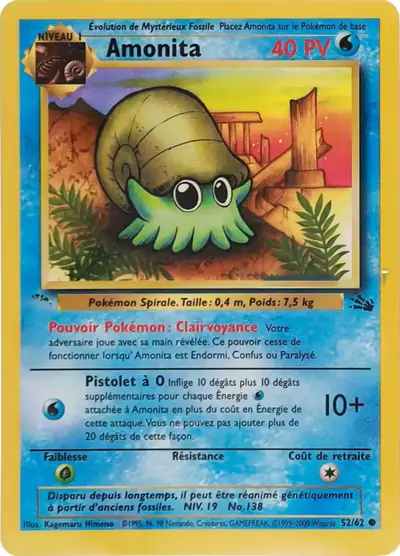 Image de la carte Pokemon Amonita 52/62