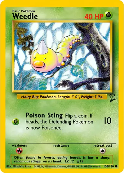 Carte Pokémon Weedle 100/130 — Base Set 2